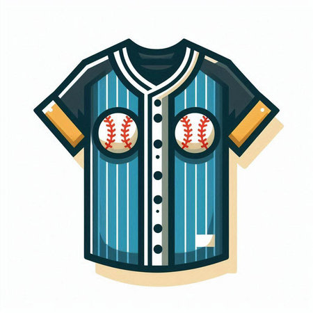 Baseball shirt isolated on white background. Vector illustration in cartoon style.のイラスト素材