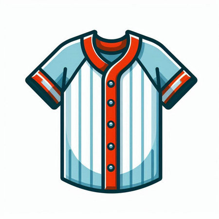 Baseball shirt vector icon isolated on white background. Vector illustration.のイラスト素材