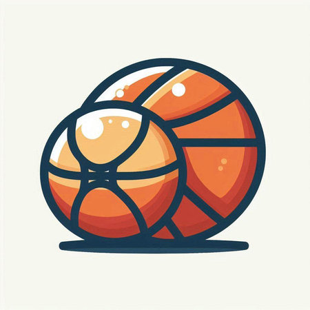 Basketball ball icon. Sport symbol. Vector illustration in flat styleのイラスト素材