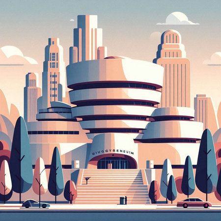 Modern city landscape with skyscrapers and buildings. Vector illustration.のイラスト素材