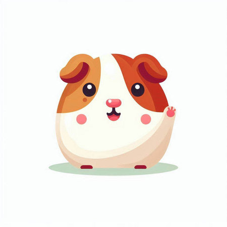 Cute cartoon guinea pig. Funny pet. Vector illustration.のイラスト素材
