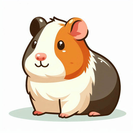 Guinea pig on a white background. Vector illustration of a guinea pig.のイラスト素材
