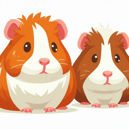 Guinea pig vector illustration. Cute guinea pig cartoon.のイラスト素材