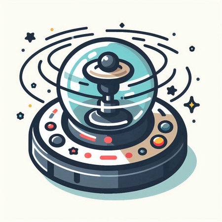 Retro video game controller. Vector illustration in flat cartoon style.のイラスト素材