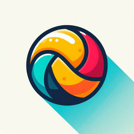 Colorful abstract icon with long shadow. Flat design. Vector illustration.のイラスト素材