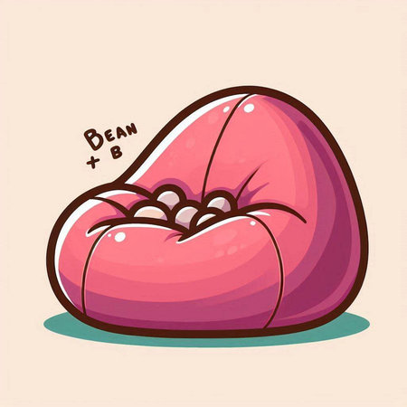 Illustration of a pink beanie on a beige background.のイラスト素材