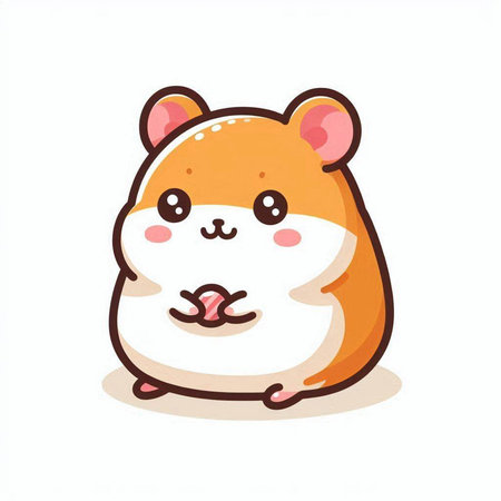 Cute hamster. Vector illustration. Isolated on white background.のイラスト素材