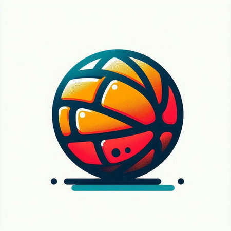 Abstract basketball ball on a white background. Design element. Vector illustrationのイラスト素材