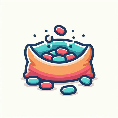 Bathtub with pebbles in cartoon style. Vector illustration.のイラスト素材