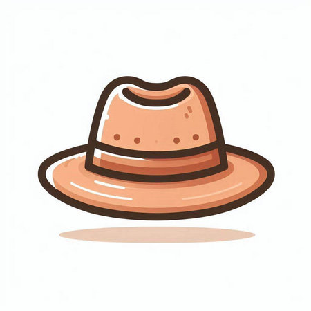 cowboy hat on white background, vector illustration, eps10のイラスト素材