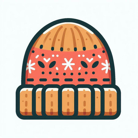 Winter knitted hat. Vector illustration in doodle style.のイラスト素材