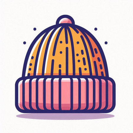 Winter hat. Vector illustration. Isolated on a white background.のイラスト素材