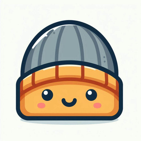 Cute kawaii cartoon christmas hat. Vector illustration.のイラスト素材
