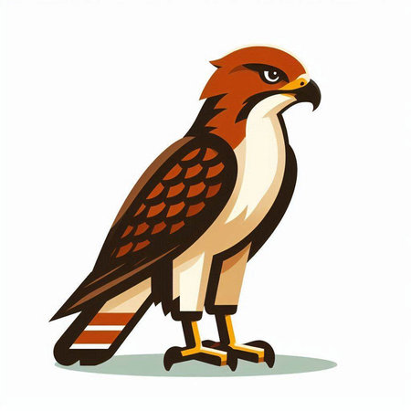 Illustration of a hawk on a white background. Vector illustration.のイラスト素材