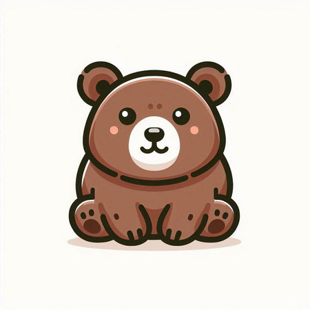 Cute cartoon bear. Vector illustration isolated on a white background.のイラスト素材