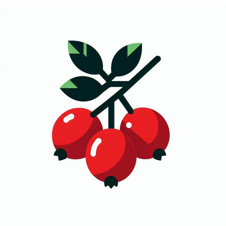 Red berry icon on white background. Vector illustration. Eps 10.のイラスト素材