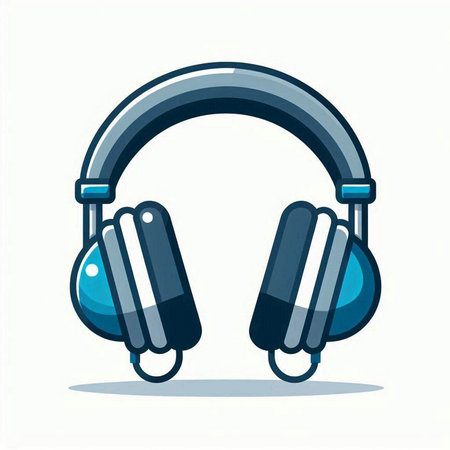 Headphones icon, vector illustration in flat style. Headphones iconのイラスト素材