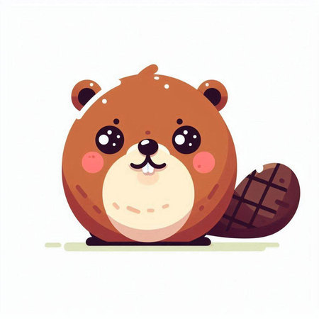 Cute beaver vector illustration. Cute cartoon beaver.のイラスト素材