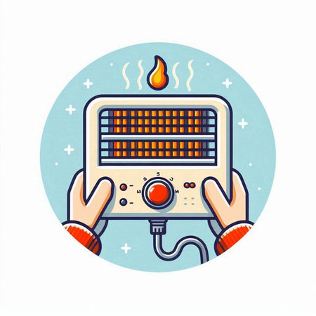 Vector illustration of a hand holding a fire alarm. Flat style.のイラスト素材