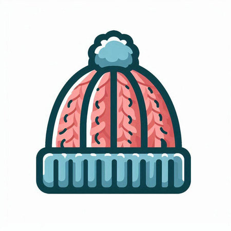 Winter hat. Vector illustration. Isolated on a white background.のイラスト素材