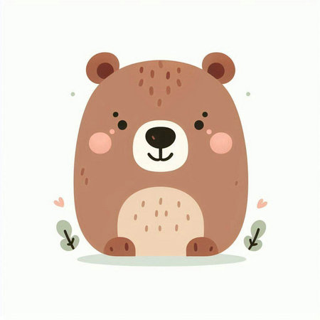 Cute bear vector illustration. Hand drawn cartoon style. Vector illustration.のイラスト素材