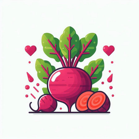 Beetroot vector illustration. Vegetable icon. Healthy food.のイラスト素材