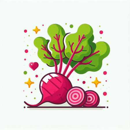 Beetroot vector illustration. Isolated on a white background.のイラスト素材