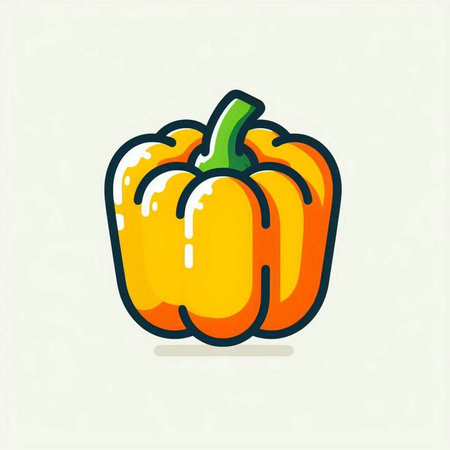 Pepper icon. Vector illustration of pepper. Vegetarian food.のイラスト素材