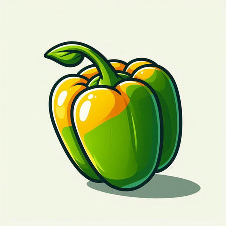 Illustration of a bell pepper on a white background. Vector illustrationのイラスト素材