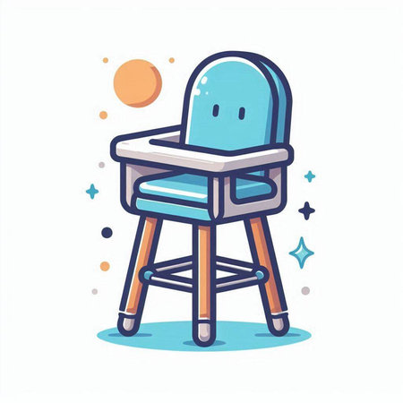 Children's chair. Modern flat vector illustration of a child's chair.のイラスト素材