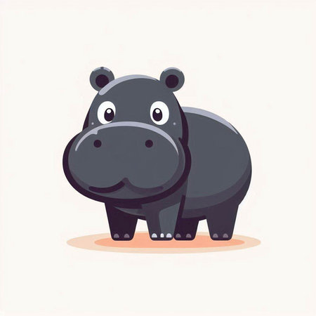 Hippopotamus. Cute cartoon animal. Vector illustration.のイラスト素材
