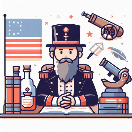 Patriotic concept. Cartoon illustration of Patriotic concept for web designのイラスト素材