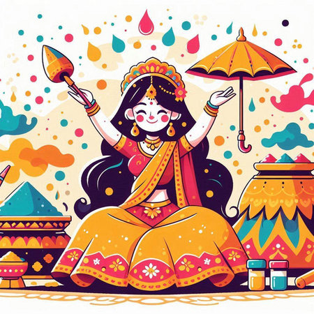 Happy Navratri. Indian festival of lights. Vector illustration.のイラスト素材