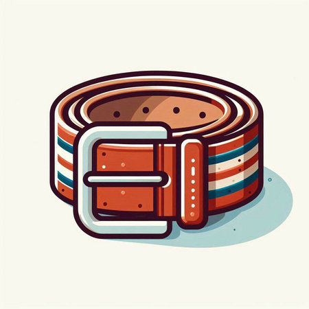Stylish belt in cartoon style. Vector illustration on white background.のイラスト素材