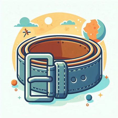 Stylish belt on the background of the moon. Vector illustration.のイラスト素材