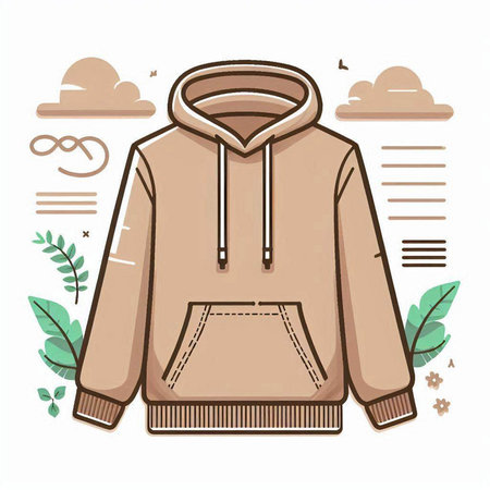 Vector illustration of a hoodie in a flat style on a white backgroundのイラスト素材