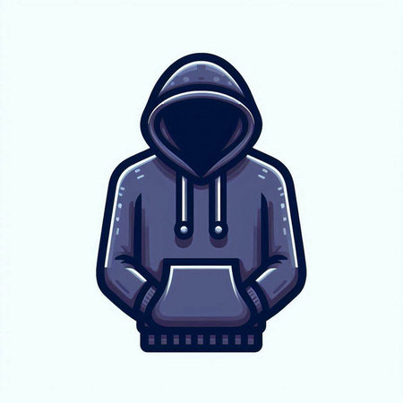 Hooded man in a hooded sweatshirt. Vector illustration.のイラスト素材