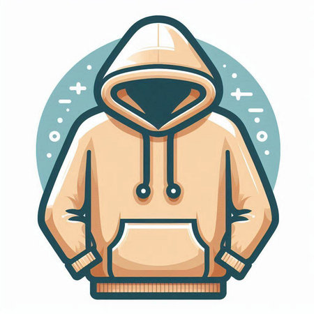 Stylized vector illustration of a hooded jacket with a hoodのイラスト素材