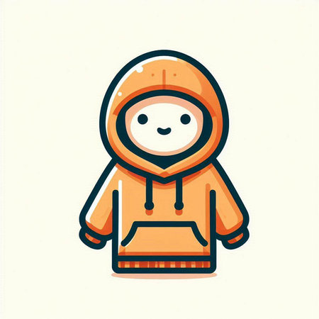 Cute boy in warm clothes. Cartoon character. Vector illustration.のイラスト素材