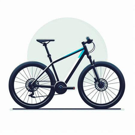 Vector illustration of a mountain bike isolated on a white background. Side view.のイラスト素材