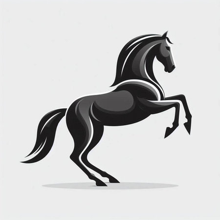Black horse isolated on white background. Vector illustration for your design.のイラスト素材
