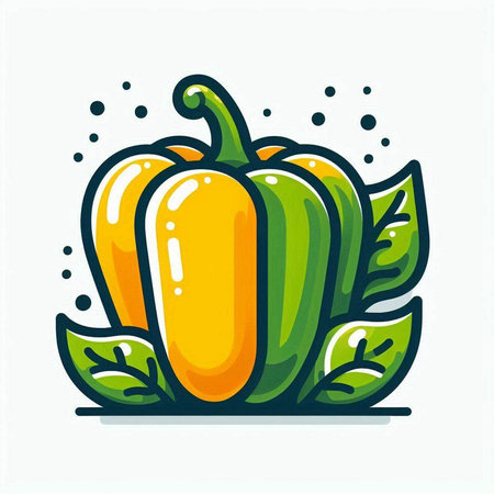 Pepper icon. Vector illustration of sweet pepper. Vegetable icon.のイラスト素材