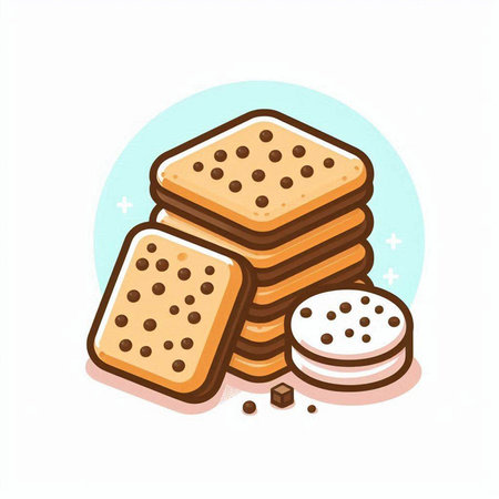 Biscuits icon. Vector illustration of a stack of cookies.のイラスト素材