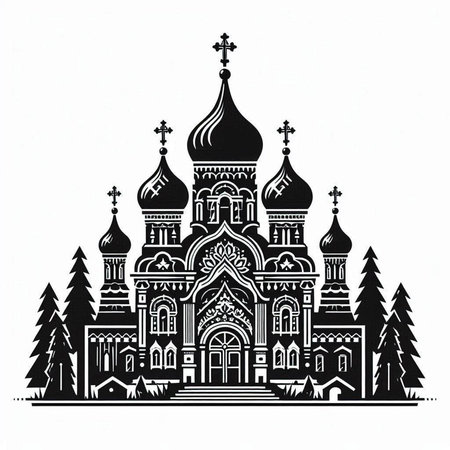 Church of the Intercession of the Blessed Virgin Mary on Red Square, Moscow, Russiaのイラスト素材