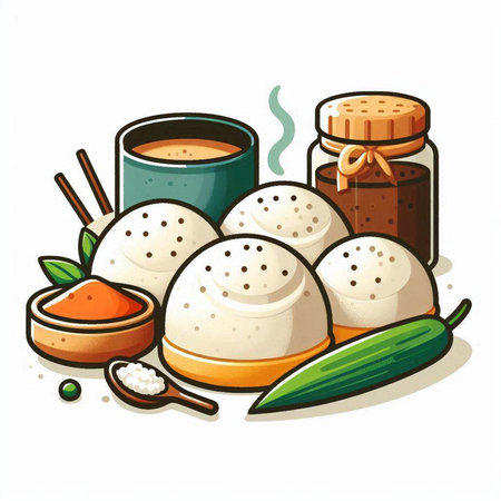 Illustration of Chinese food on a white background. Vector illustration.のイラスト素材