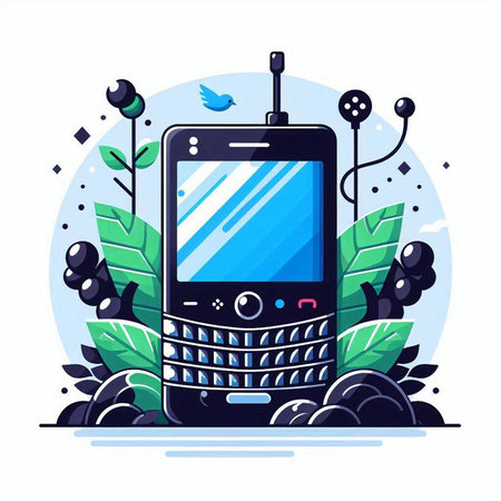 Mobile phone vector illustration. Flat design modern vector illustration concept of mobile technology.のイラスト素材