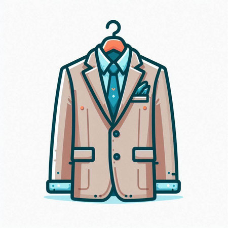 Vector illustration of a man in a coat on a hanger.のイラスト素材