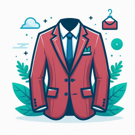 Wedding suit. Vector illustration of a man in a wedding suit.のイラスト素材