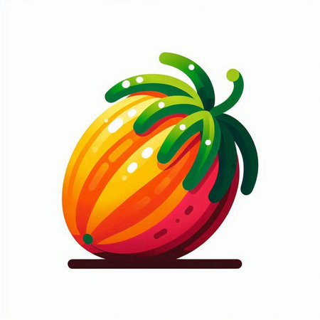 Fruit in the form of a melon. Vector illustration.のイラスト素材