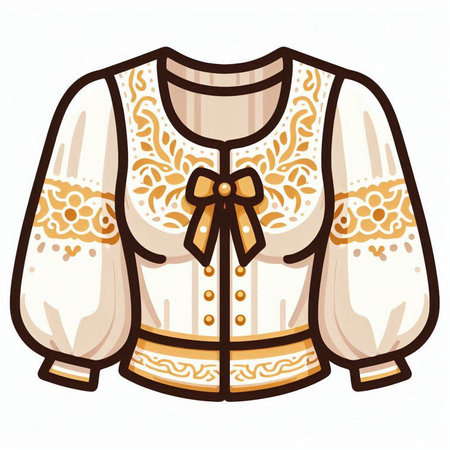Ukrainian blouse with embroidery. Vector illustration.のイラスト素材